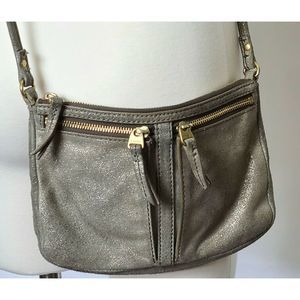 FOSSIL ERIN DISTRESSED METALLIC CROSSBODY BAG